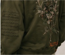Botanical embroidery detail