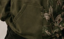 Botanical Hoodie pocket detail